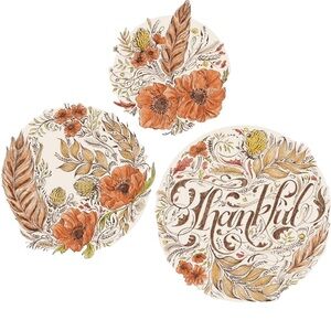 Hester & Cook Thankful Floral Serving Papers 12 pieces New In Package